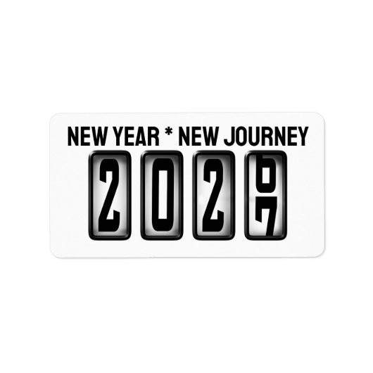 2027 Kilometerstand Neujahr Adressaufkleber (Vorne)