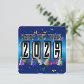 2027 Kilometerstand Neujahrsparty Einladung (Stehend Vorderseite)