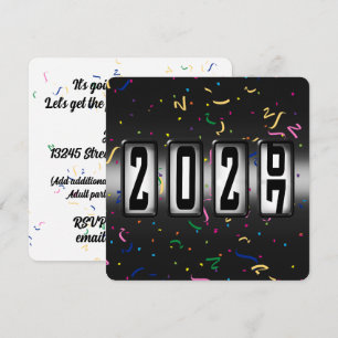 2027 Kilometerstand Neujahrsparty Einladung