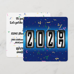 2027 Kilometerstand Neujahrsparty Einladung