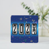 2027 Kilometerstand Neujahrsparty Einladung (Stehend Vorderseite)