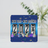 2027 Kilometerstand Neujahrsparty Einladung (Stehend Vorderseite)