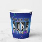 2027 Kilometerstand Neujahrsparty Pappbecher (Vorderseite)
