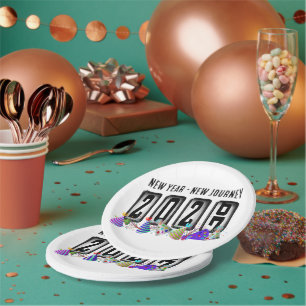 2027 Kilometerstand Neujahrsparty Pappteller