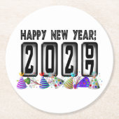2027 Kilometerstand Neujahrsparty Runder Pappuntersetzer (Vorderseite)