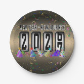2027 Kilometerstand Silvesterparty Pappteller (Vorderseite)