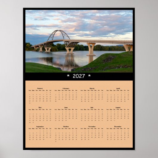 2027 Lake Champlain Bridge Wandkalender - Landscha Poster (Vorne)
