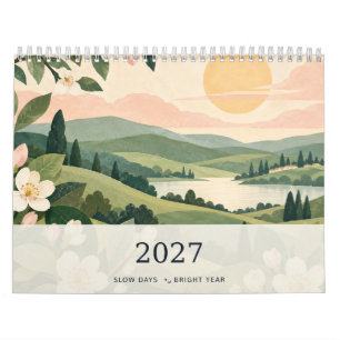 2027 Langsame Tage Helles Jahr Szenische Landschaf Kalender