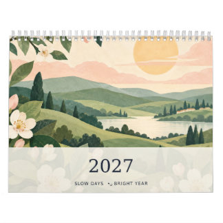 2027 Langsame Tage Helles Jahr Szenische Landschaf Kalender