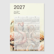 2027 Lebendige Flamingo-Herde Tropischer Kalenderk