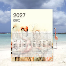 2027 Lebendiger Flamingo-Schwarm Tropischer Kunstk