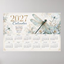 2027 Libellen-Wandkalenderposter