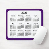 2027 Lila und weißer Kalender von Janz Two Tone Mousepad (Mit Mouse)
