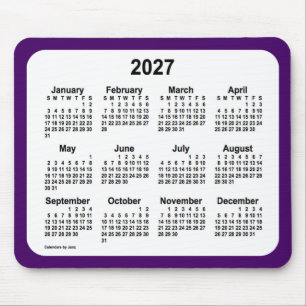 2027 Lila und weißer Kalender von Janz Two Tone Mousepad