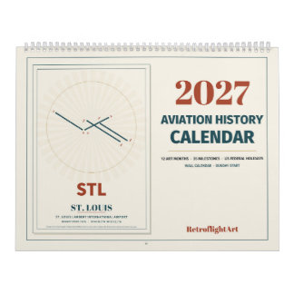 2027 Luftfahrt-Geschichtskalender | Retro Kalender