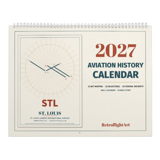 2027 Luftfahrt-Geschichtskalender | Retro Kalender (Titelbild)