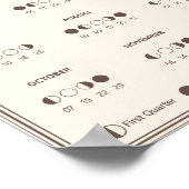 2027 Lunar Cycles Minimalist Moon Phase Calendar Poster (Ecke)