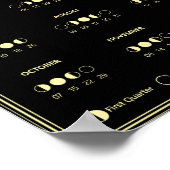 2027 Lunar Cycles Minimalist Moon Phase Calendar Poster (Ecke)