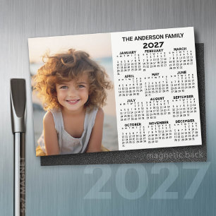 2027 Magnetischer Kalender - Foto-Jahresansicht Mo Magnetkarte