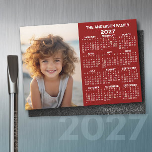 2027 Magnetischer Kalender - Foto-Jahresansicht Mo Magnetkarte