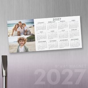 2027 Magnetischer Kalender mit 2 Foto-Collage Magnetkarte