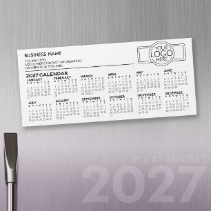 2027 Magnetischer Kalender mit Firmenlogo und Info Magnetkarte