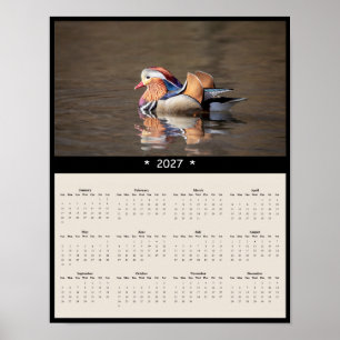 2027 Mandarin-Enten-Wandkalender - Wildtiere Poster