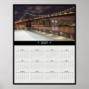 2027 Manhattan Bridge Wandkalender - NYC Skyline Poster
