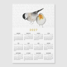 2027 Matthäus 6:26 Aquarell-Vögel-Kalender-Magnet