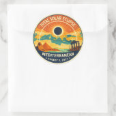 2027 Mediterranean Solar Eclipse Runder Aufkleber (Tasche)