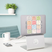 2027 Micro Calendar Pastel Color Bujo Planner Aufkleber (Laptop auf Schreibtisch)