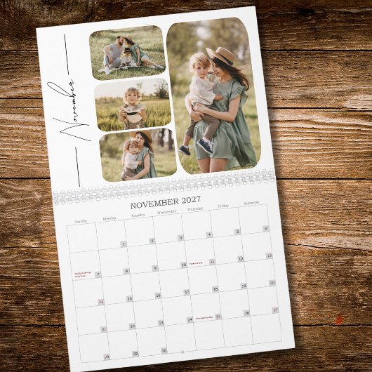 2027 Minimaler moderner benutzerdefinierter Fotoco Kalender