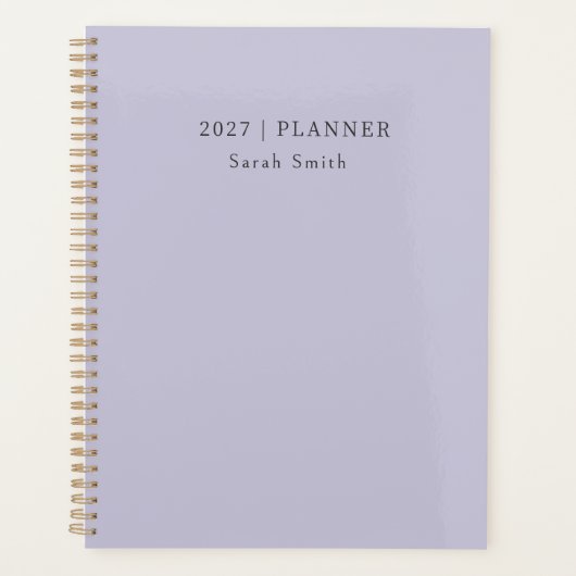 2027 Minimaler Planer Soft Lavender Mist Cover (Vorderseite)