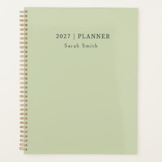 2027 Minimaler Planer Soft Pistachio Sage Cover