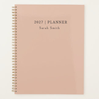 2027 Minimaler Planer Warm Sand Blush Cover