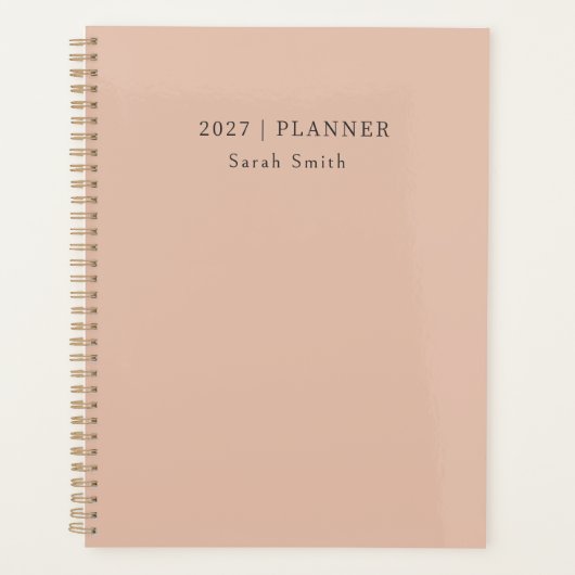 2027 Minimaler Planer Warm Sand Blush Cover (Vorderseite)