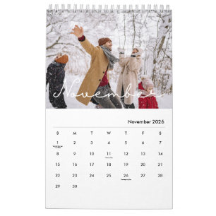 2027 Minimalist Schriftzug Benutzerdefiniertes Fot Kalender