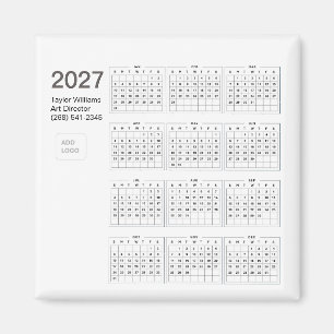 2027 Minimalistisches Geschäftslogo Corporate  Magnet