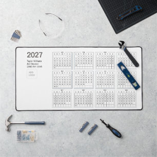 2027 minimalistisches Geschäftslogo Corporate Schr Schreibtischunterlage