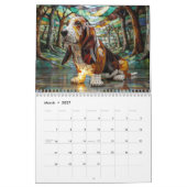 2027 Mittlerer Hund Glas-Kalender Kalender (Mär 2027)