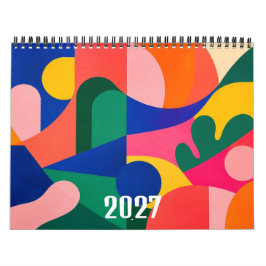 2027 Moderne Abstrakte Farbige Zeitgenössische Kun Kalender
