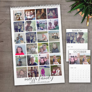 2027 Moderne Familie 24 Foto - Schwarz Weiß Minima Kalender