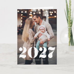 2027 Moderne Fette Typografie Vertikales Neues Jah Feiertagskarte