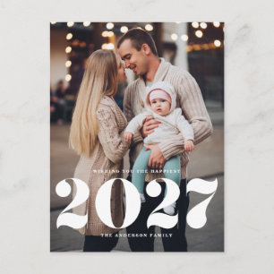 2027 Moderne Fette Typografie Vertikales Neues Jah Feiertagspostkarte