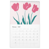 2027 Moderner Abstrakter Botanischer Kalender (Feb 2027)