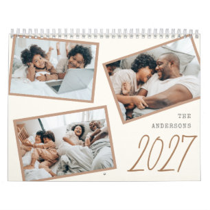 2027 Moderner Minimalistischer Boho-Familienfotoco Kalender