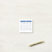 2027 Monatskalender Blaue Version Post-it Klebezettel (Auf Schreibtisch)