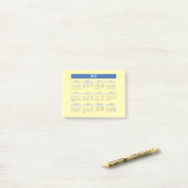 2027 Monatskalender Blaue Version Post-it Klebezettel (Auf Schreibtisch)