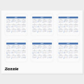 2027 Monatskalender Blaue Version Quadratischer Aufkleber (Blatt)