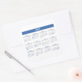 2027 Monatskalender Blaue Version Quadratischer Aufkleber (Umschlag)